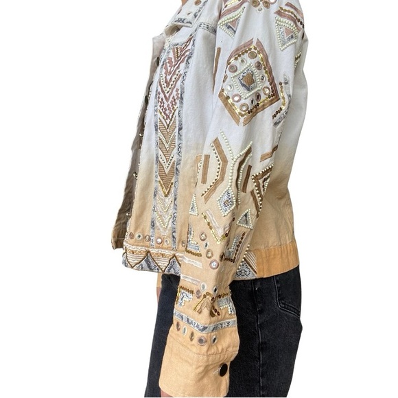 💫Boston Proper, multi-colored, abstract embroidered cotton jacket - Picture 6 of 6